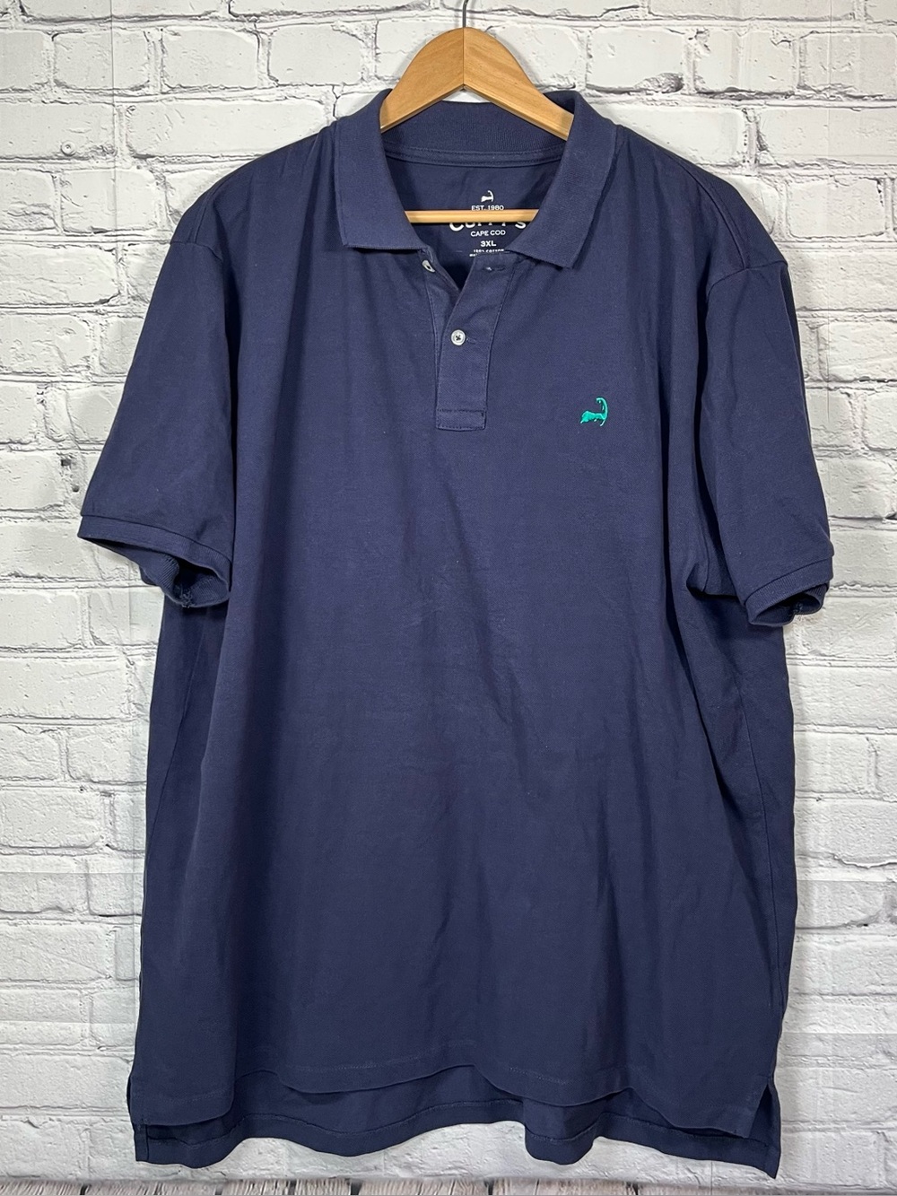 Cuffy's Cape Cod Polo Shirt Mens Size 3XL Blue Short Sleeve Beach Coastal